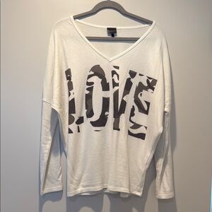 Go Coutore dolman sleeve print sweater with LOVE graphic